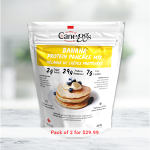 Caneggs Banana Protein Pancake Mix 454g in White Pouch Packing